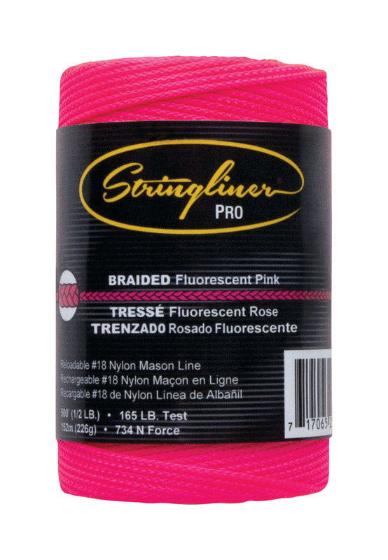 STRINGLINER - Stringliner Pink Braided Chalk Line Refill 500 ft. Pink