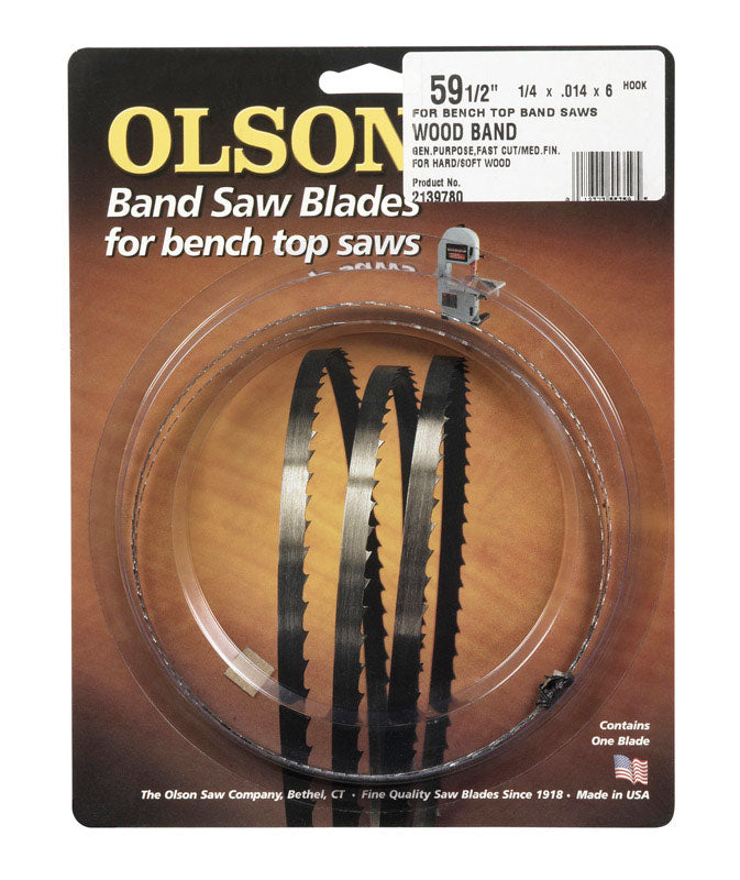 OLSON - Olson 59.5 in. L X 0.25 in. W Carbon Steel Band Saw Blade 6 TPI Hook teeth 1 pk