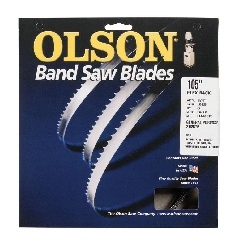 OLSON - Olson 105 in. L X 0.25 in. W Carbon Steel Skip Band Saw Blade 6 TPI Skip teeth 1 pk