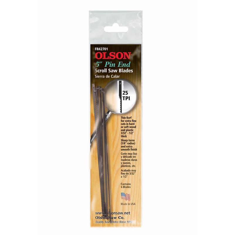 OLSON - Olson 5 in. Carbon Steel Scroll Saw Blade 25 TPI 6 pk