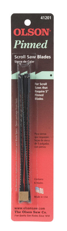 OLSON - Olson 5 in. Carbon Steel Scroll Saw Blade 10 TPI 6 pk
