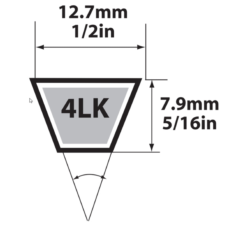 MITSUBOSHI - Mitsuboshi Super KB 4LK390 V-Belt 0.5 in. W X 39 in. L For Riding Mowers