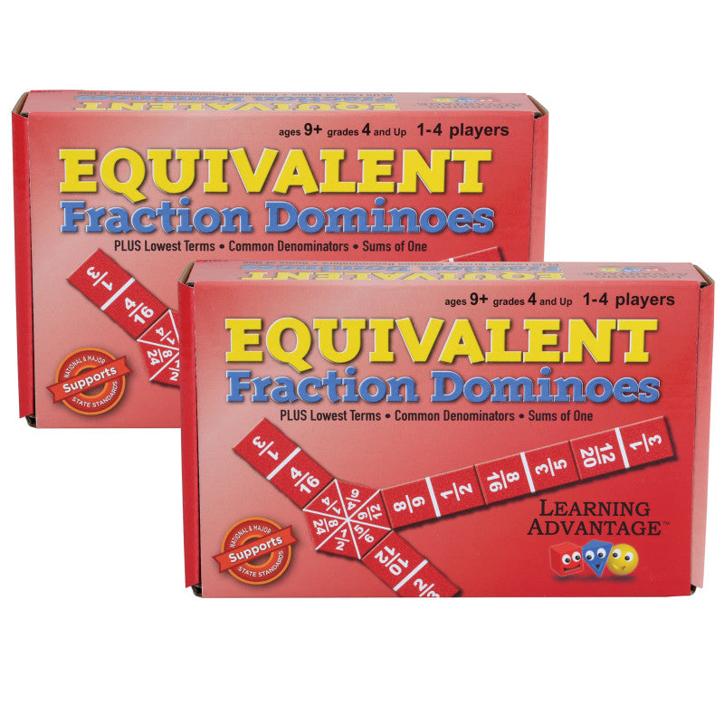 LEARNING ADVANTAGE - Equivalent Fraction Dominoes, Pack of 2
