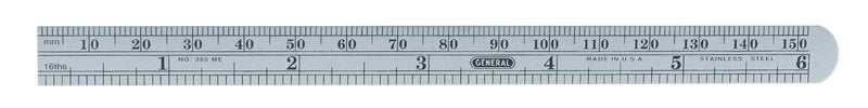 GENERAL - General 6 in. L X 1/2 in. W Stainless Steel Precision Pocket Rule Metric