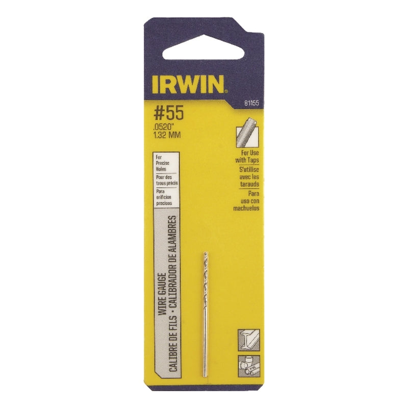 IRWIN - Irwin 55 X 1-7/8 in. L High Speed Steel Wire Gauge Bit Straight Shank 1 pc