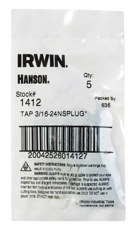 IRWIN - Irwin Hanson High Carbon Steel SAE Fraction Tap 3/16 in. 1 pc - Case of 5