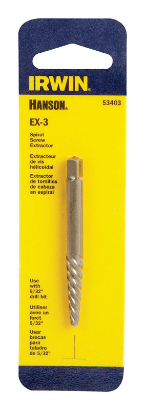 IRWIN - Irwin Hanson EX-3 Carbon Steel Spiral Screw Extractor 6 in. 1 pc - Case of 3