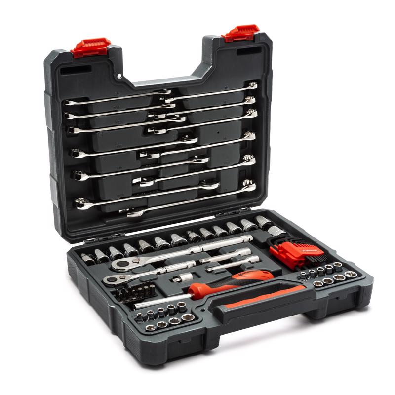 CRESCENT - Crescent 3/8 in. drive Metric and SAE 6 and 12 Point Mechanic's Tool Set 70 pc