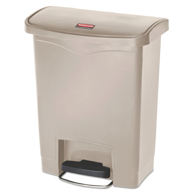 Rubbermaid Commercial - Streamline Resin Step-On Container, Front Step Style, 8 gal, Polyethylene, Beige