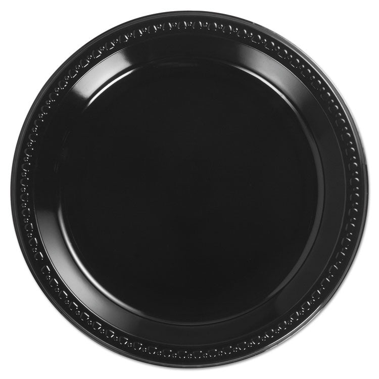 Chinet - Heavyweight Plastic Plates, 10.25" dia, Black, 125/Pack, 4 Packs/Carton