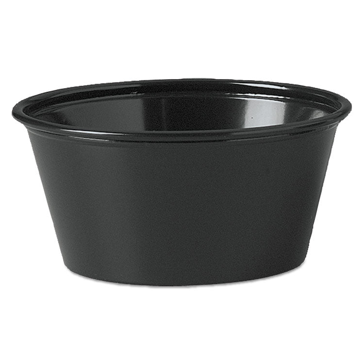 Dart - Polystyrene Souffle Cups, 3.25 oz, Black, 250/Bag, 10 Bags/Carton