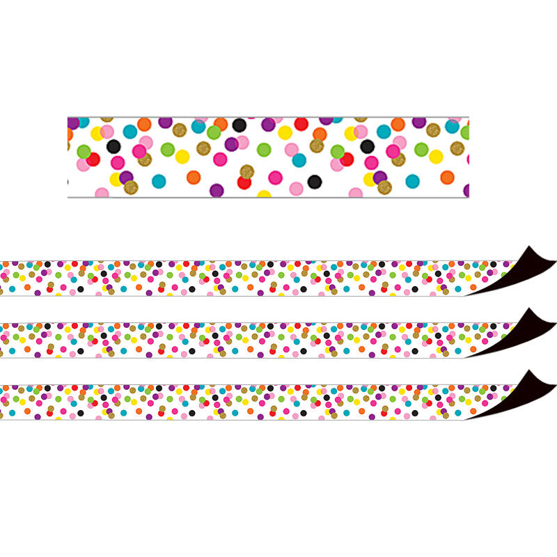 TEACHER CREATED RESOURCES - Confetti Magnetic Border, 24 Feet Per Pack, 3 Packs