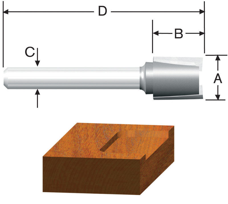 VERMONT AMERICAN - Vermont American 3/4 in. D X 3/4 x 25/32 in. X 1-1/2 in. L Carbide Tipped Hinge Mortise Router Bit