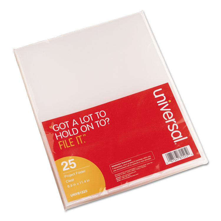 Universal - Project Folders, Letter Size, Clear, 25/Pack