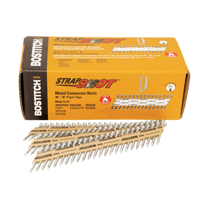 STANLEY BOSTITCH - Bostitch StrapShot 1-1/2 in. 11 Ga. Straight Strip Galvanized Metal Connector Nails 35 deg 1000 pk