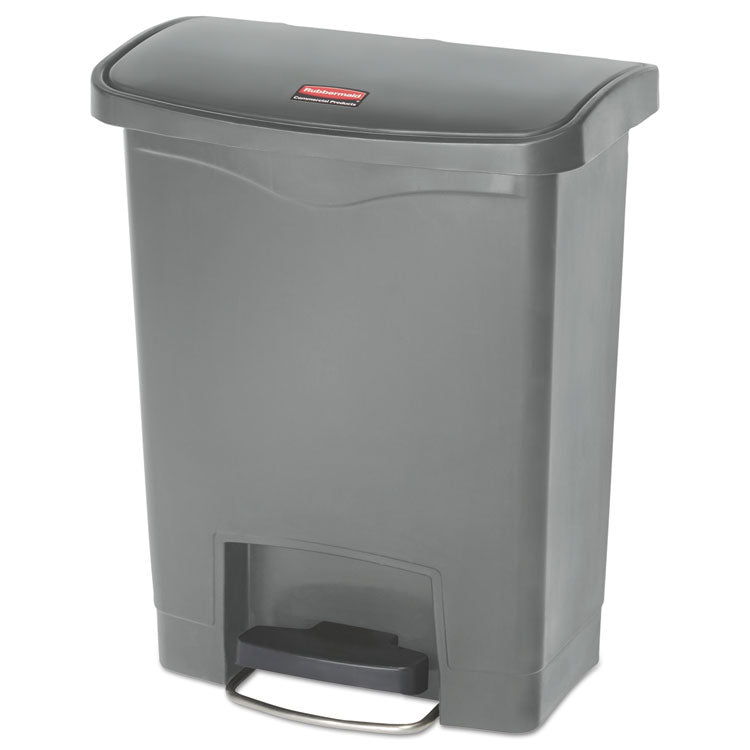 Rubbermaid Commercial - Streamline Resin Step-On Container, Front Step Style, 8 gal, Polyethylene, Gray