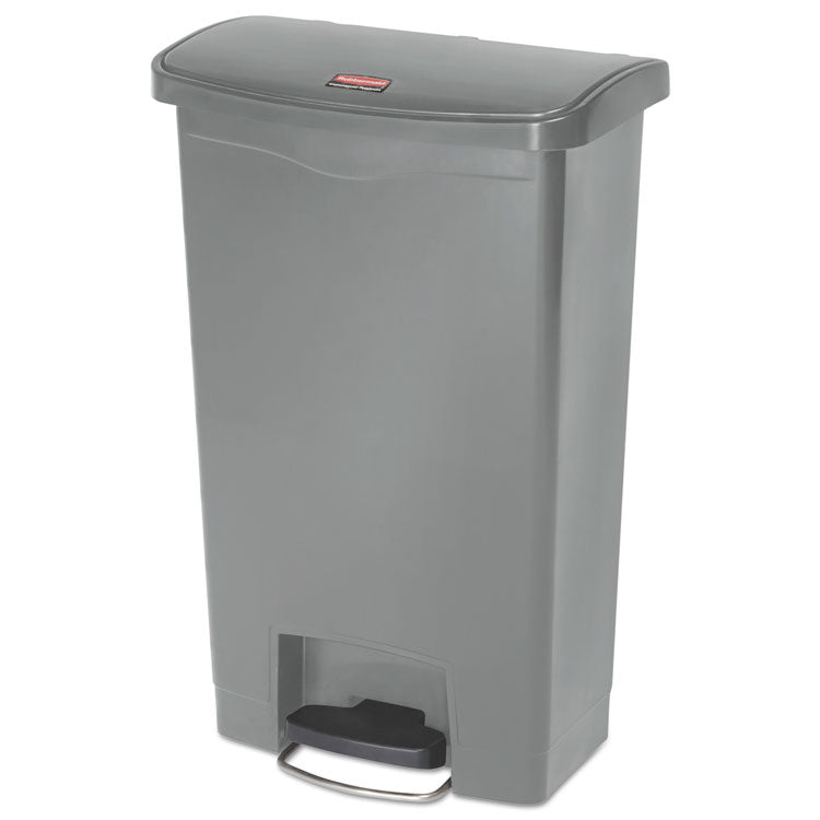 Rubbermaid Commercial - Streamline Resin Step-On Container, Front Step Style, 13 gal, Polyethylene, Gray