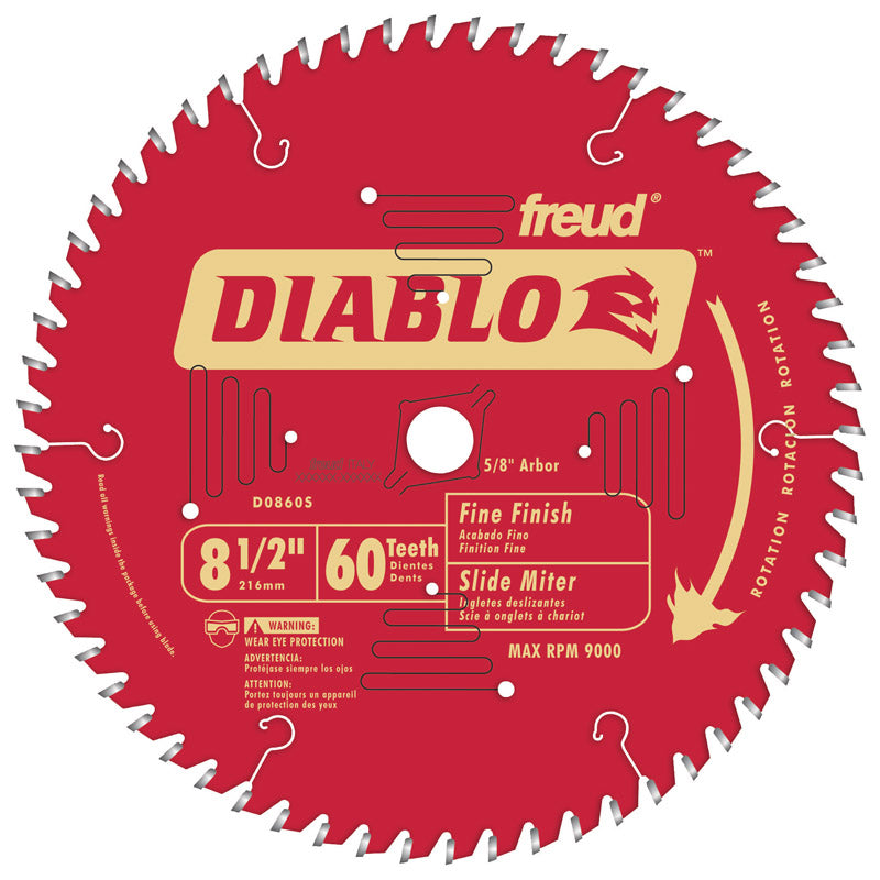 DIABLO - Diablo 8-1/2 in. D X 5/8 in. TiCo Hi-Density Carbide Miter Saw Blade 60 teeth 1 pk