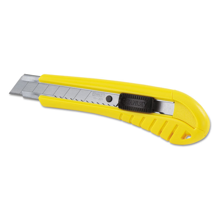 Stanley - Standard Snap-Off Knife, 18 mm Blade, 6.75" Plastic Handle, Yellow