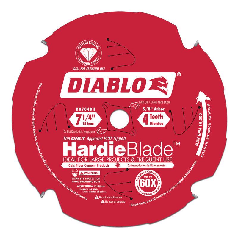 FREUD - Diablo HardieBlade 7-1/4 in. D X 5/8 in. Polycrystalline Diamond Tipped Fiber Cement Blade 4 teeth 1