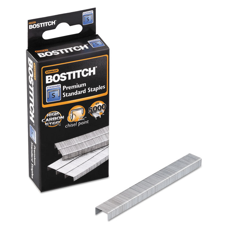 Bostitch - Standard Staples, 0.25" Leg, 0.5" Crown, Steel, 5,000/Box