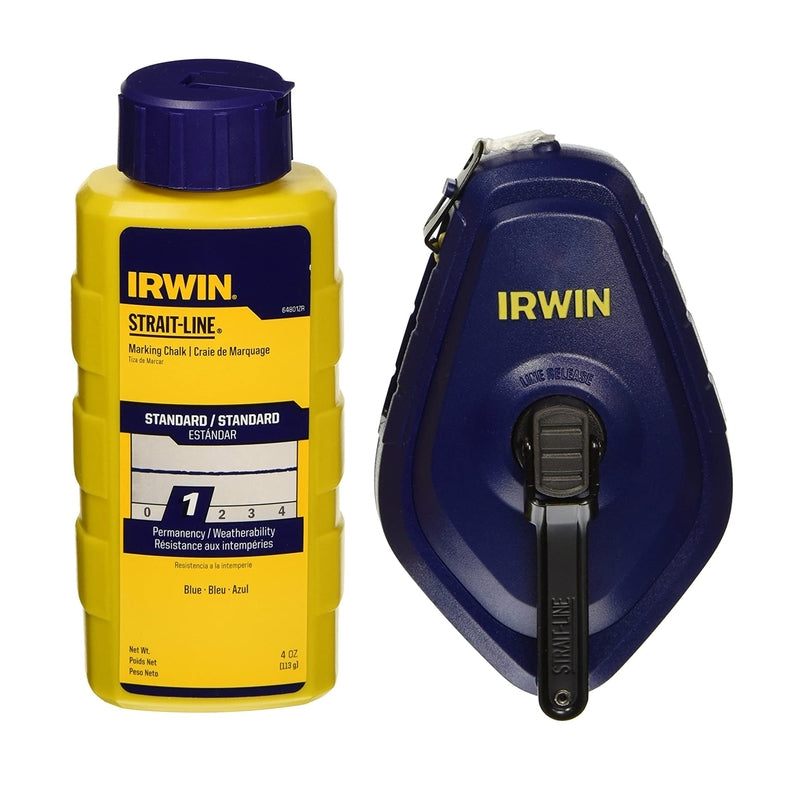 IRWIN - Irwin Strait-Line 4 oz Blue Fast Retrieve Chalk and Reel Set 100 ft. Blue