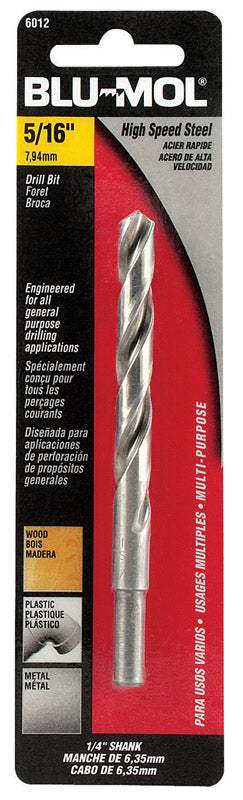 BLU-MOL - Blu-Mol Xtreme 5/16 in. X 4-1/2 in. L High Speed Steel Drill Bit Round Shank 1 pc