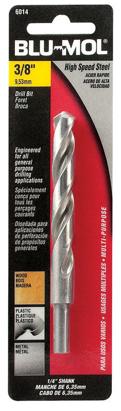 BLU-MOL XTREME - Blu-Mol Xtreme 3/8 in. X 5 in. L High Speed Steel Drill Bit Round Shank 1 pc