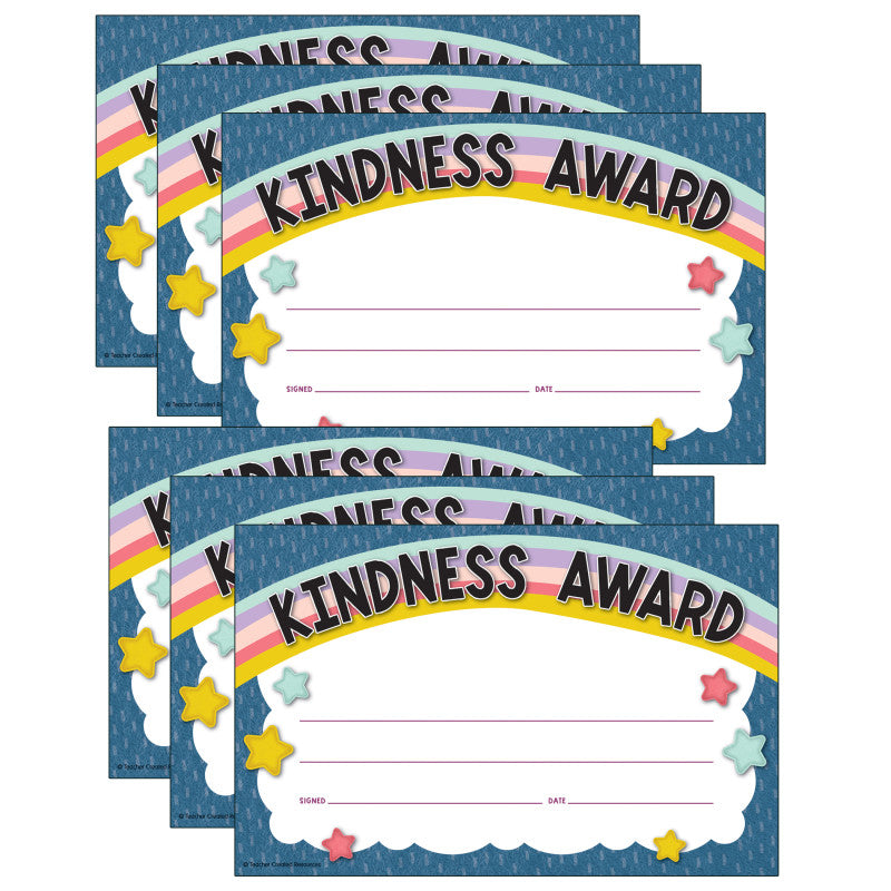 TEACHER CREATED RESOURCES - Oh Happy Day Kindness Awards, 30 Per Pack, 6 Packs