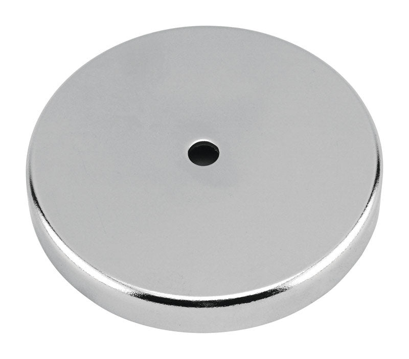 MAGNET SOURCE - Magnet Source .283 in. L X 1.42 in. W Silver Round Base Magnet 16 lb. pull 1 pc