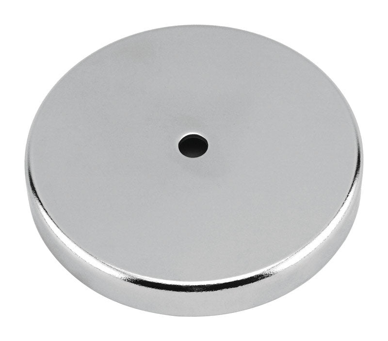 MAGNET SOURCE - Magnet Source .303 in. L X 2.04 in. W Silver Round Base Magnet 25 lb. pull 1 pc