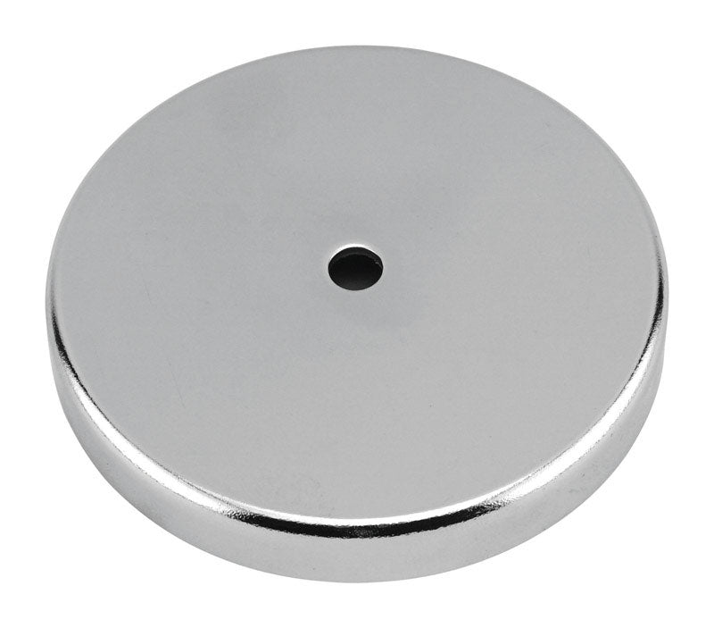 MAGNET SOURCE - Magnet Source .44 in. L X 3.2 in. W Silver Round Base Magnet 95 lb. pull 1 pc