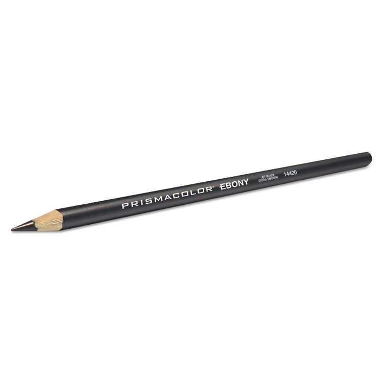 Prismacolor - EBONY Sketching Pencil, 4 mm, 2B (#1), Jet Black Lead, Black Matte Barrel, Dozen