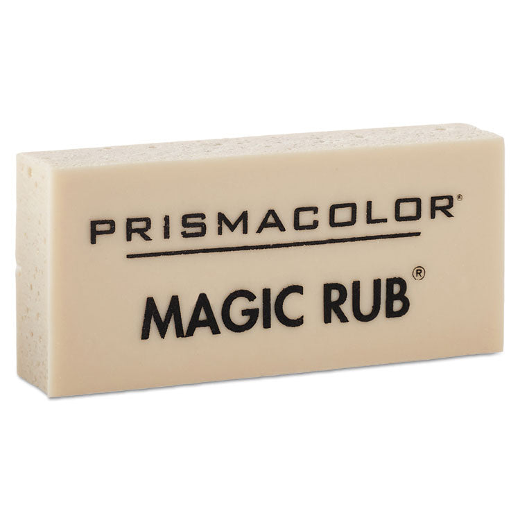 Prismacolor - MAGIC RUB Eraser, For Pencil/Ink Marks, Rectangular Block, Medium, Off White, Dozen