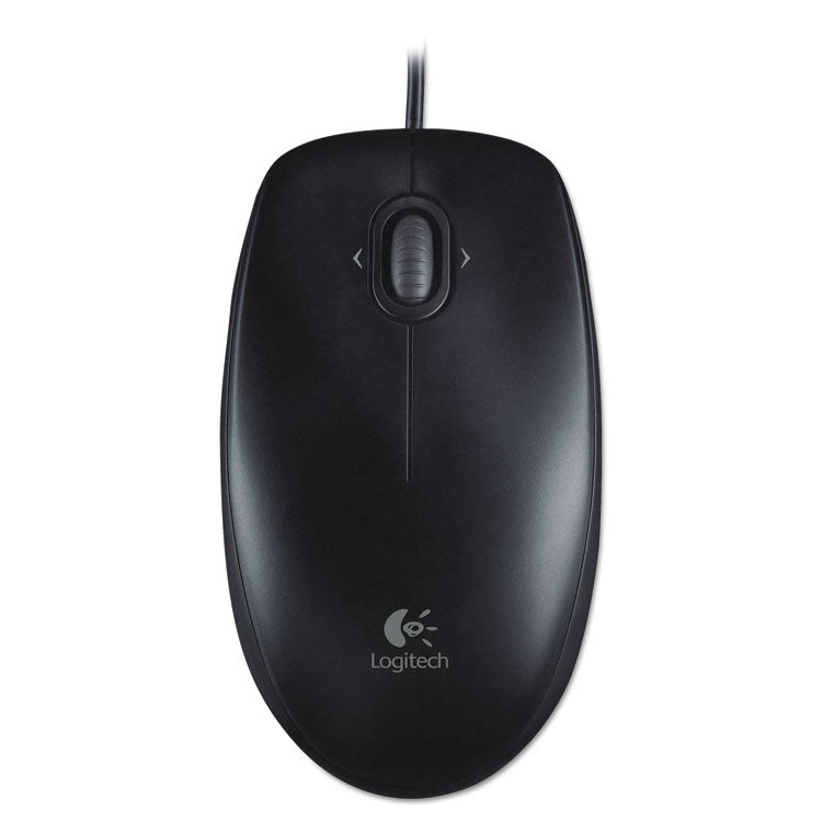 Logitech - M100 Corded Optical Mouse, USB 2.0, Left/Right Hand Use, Black