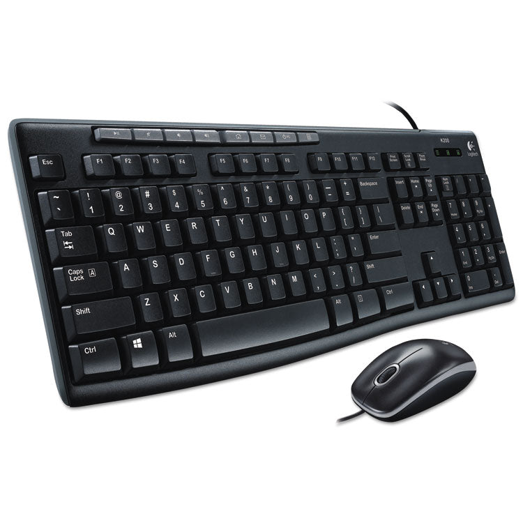 Logitech - Wired Media Combo MK200, USB 2.0, Black