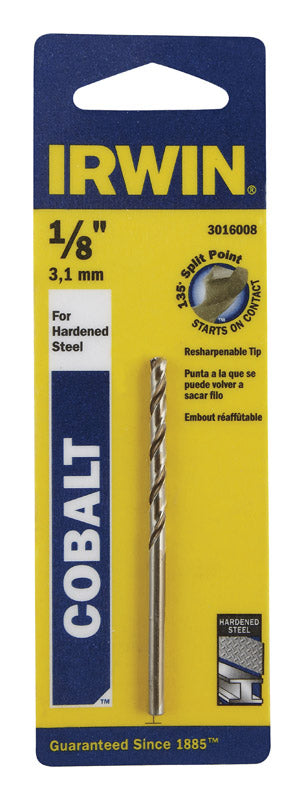 IRWIN - Irwin 1/8 in. X 2-3/4 in. L Cobalt Alloy Steel Drill Bit Straight Shank 1 pc - Case of 3