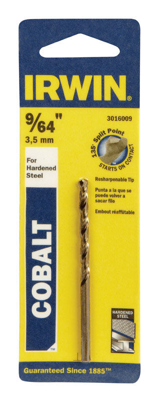 IRWIN - Irwin 9/64 in. X 2-7/8 in. L Cobalt Alloy Steel Drill Bit Straight Shank 1 pc - Case of 3