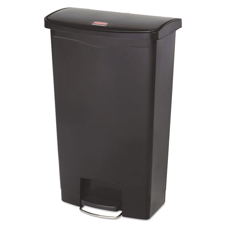 Rubbermaid Commercial - Streamline Resin Step-On Container, Front Step Style, 18 gal, Polyethylene, Black