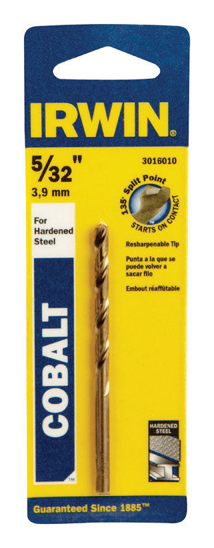 IRWIN - Irwin 5/32 in. X 3-1/8 in. L Cobalt Alloy Steel Drill Bit Straight Shank 1 pc - Case of 3