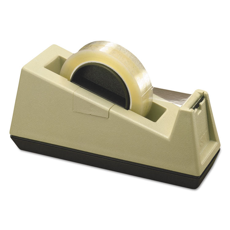 Scotch - Heavy-Duty Weighted Desktop Tape Dispenser, 3" Core, Plastic, Putty/Brown