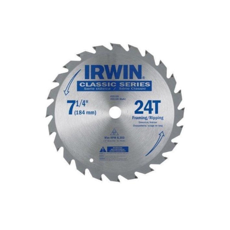 IRWIN - Irwin 7-1/4 in. D X 5/8 in. Classic Carbide Circular Saw Blade 24 teeth 1 pk - Case of 25 [25130]