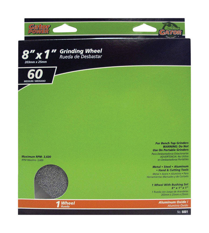 GATOR - Gator 8 in. D X 1 in. in. Grinding Wheel [6001GA]