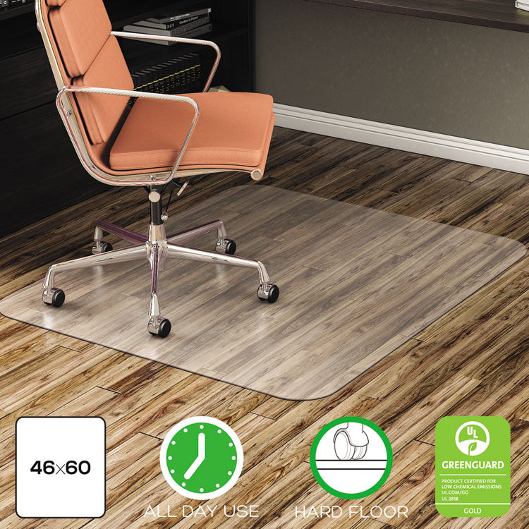 deflecto - EconoMat All Day Use Chair Mat for Hard Floors, Flat Packed, 46 x 60, Clear