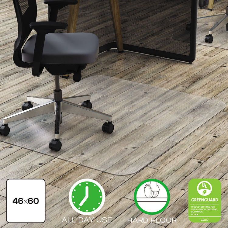 deflecto - All Day Use Chair Mat - Hard Floors, 46 x 60, Rectangle, Clear