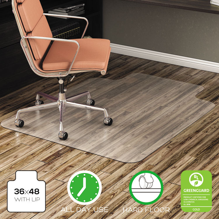 deflecto - EconoMat All Day Use Chair Mat for Hard Floors, Flat Packed, 36 x 48, Lipped, Clear