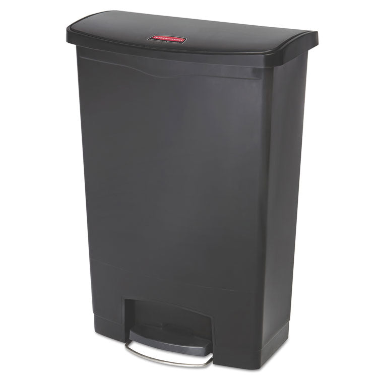 Rubbermaid Commercial - Streamline Resin Step-On Container, Front Step Style, 24 gal, Polyethylene, Black