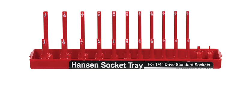 HANSEN GLOBAL - Hansen Global 9 in. L X 1/4 in. drive SAE Socket Tray 1 pc