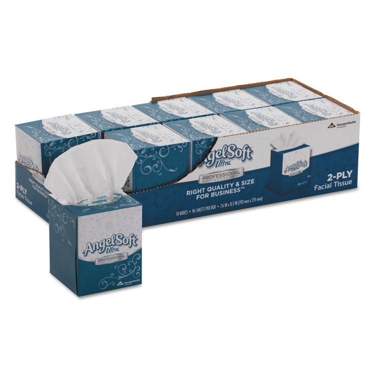 Angel Soft - ps Ultra Facial Tissue, 2-Ply, White, 96 Sheets/Box, 10 Boxes/Carton