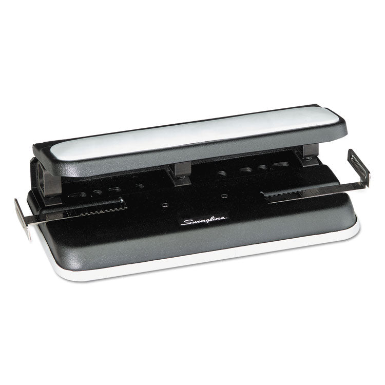 Swingline - 32-Sheet Easy Touch Two- to Three-Hole Punch with Cintamatic Centering, 9/32" Holes, Black/Gray